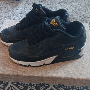 Nike Black and Gold Air Max Sneakers
